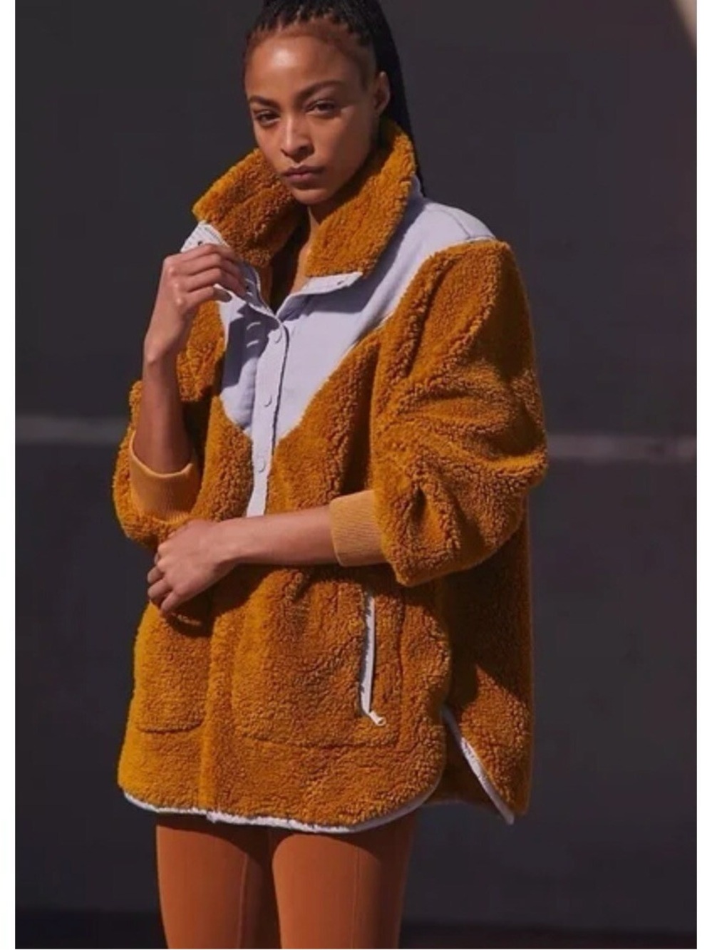 Free People FP Movement Fall to Rise Fleece Pullover in Honey Mallow